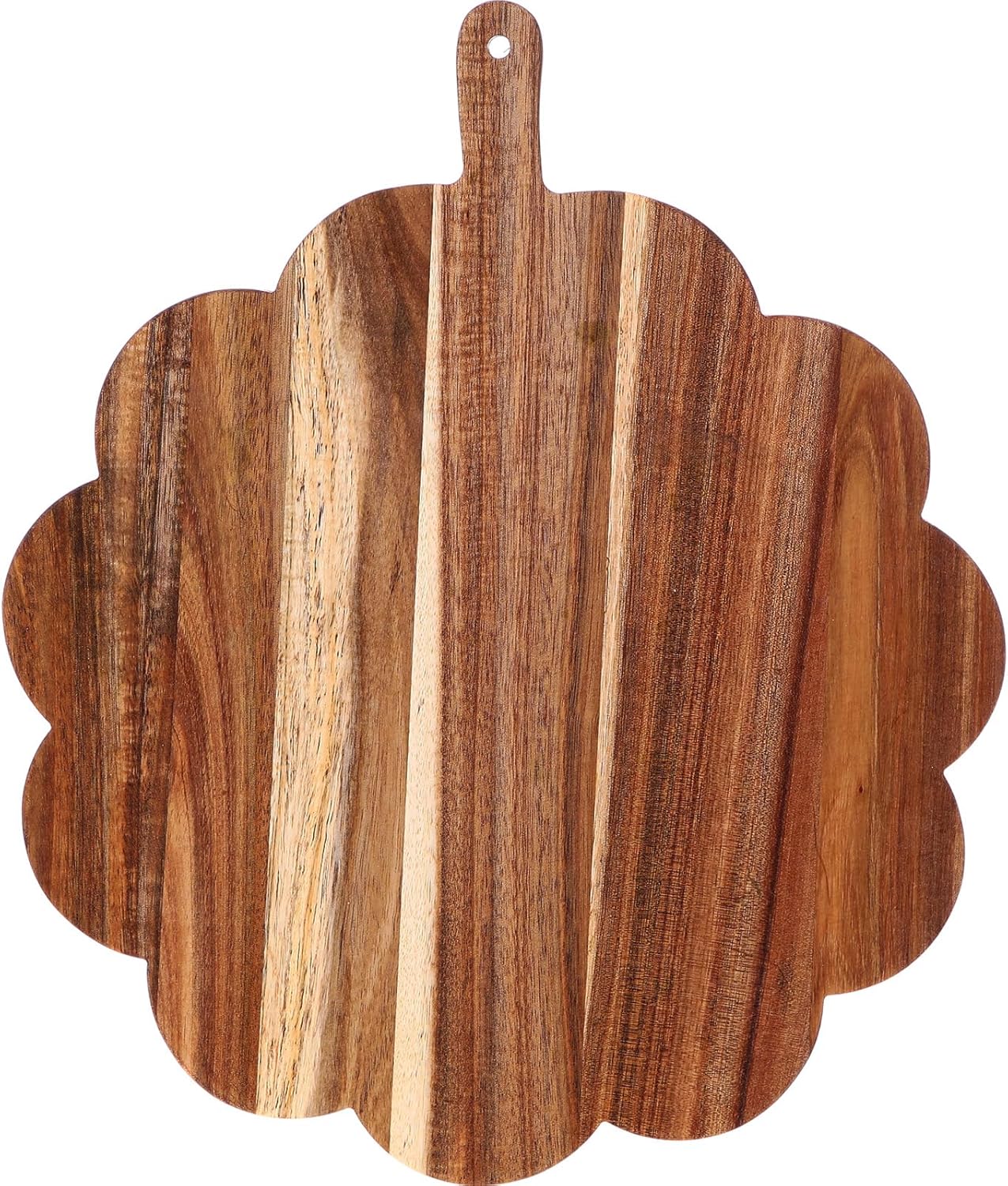 Scalloped Acacia Wood Boards Wooden Cutting Board for Bread Meat Cutting Boards Fruit Cheese Serving Butcher Block Supplies 11.81 x 11.81 x 0.63 Inches
