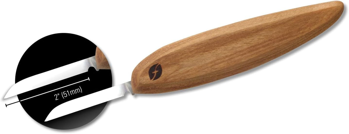 Pro Series Wood Carving Tools |1 5/8 inch Carving Knife | Full Flat Grind 1095 Steel Blade FP02