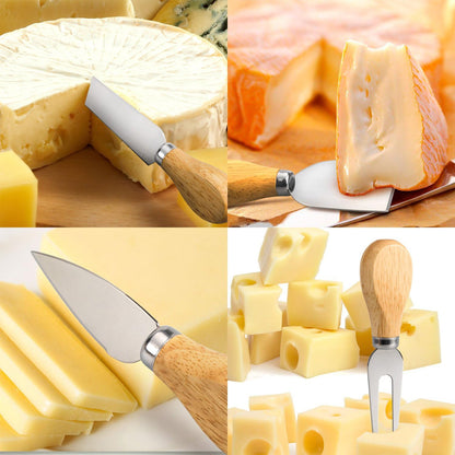 4 Cheese Knives Set - Cheese Knife,Cheese Fork,Cheese Slicer,Butter Knife - Mini Premium Stainless Steel Cheese Knife Set - Cheese Knives for Charcuterie Board - Charcuterie Boards Accessories