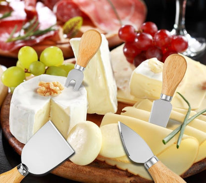 4 Cheese Knives Set - Cheese Knife,Cheese Fork,Cheese Slicer,Butter Knife - Mini Premium Stainless Steel Cheese Knife Set - Cheese Knives for Charcuterie Board - Charcuterie Boards Accessories