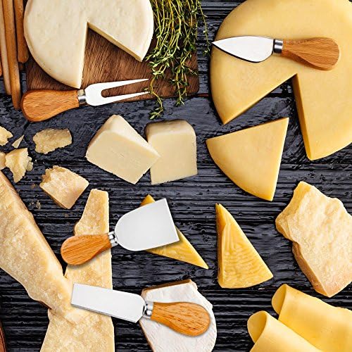 4 Cheese Knives Set - Cheese Knife,Cheese Fork,Cheese Slicer,Butter Knife - Mini Premium Stainless Steel Cheese Knife Set - Cheese Knives for Charcuterie Board - Charcuterie Boards Accessories