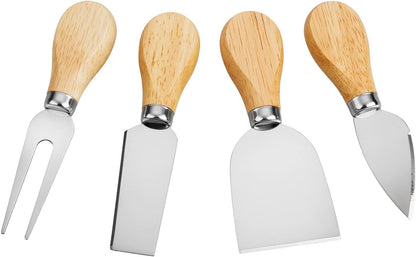 4 Cheese Knives Set - Cheese Knife,Cheese Fork,Cheese Slicer,Butter Knife - Mini Premium Stainless Steel Cheese Knife Set - Cheese Knives for Charcuterie Board - Charcuterie Boards Accessories
