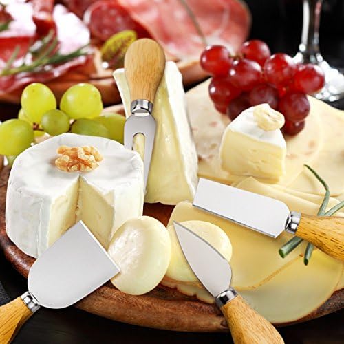 4 Cheese Knives Set - Cheese Knife,Cheese Fork,Cheese Slicer,Butter Knife - Mini Premium Stainless Steel Cheese Knife Set - Cheese Knives for Charcuterie Board - Charcuterie Boards Accessories