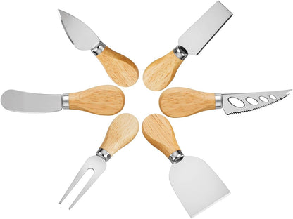 4 Cheese Knives Set - Cheese Knife,Cheese Fork,Cheese Slicer,Butter Knife - Mini Premium Stainless Steel Cheese Knife Set - Cheese Knives for Charcuterie Board - Charcuterie Boards Accessories
