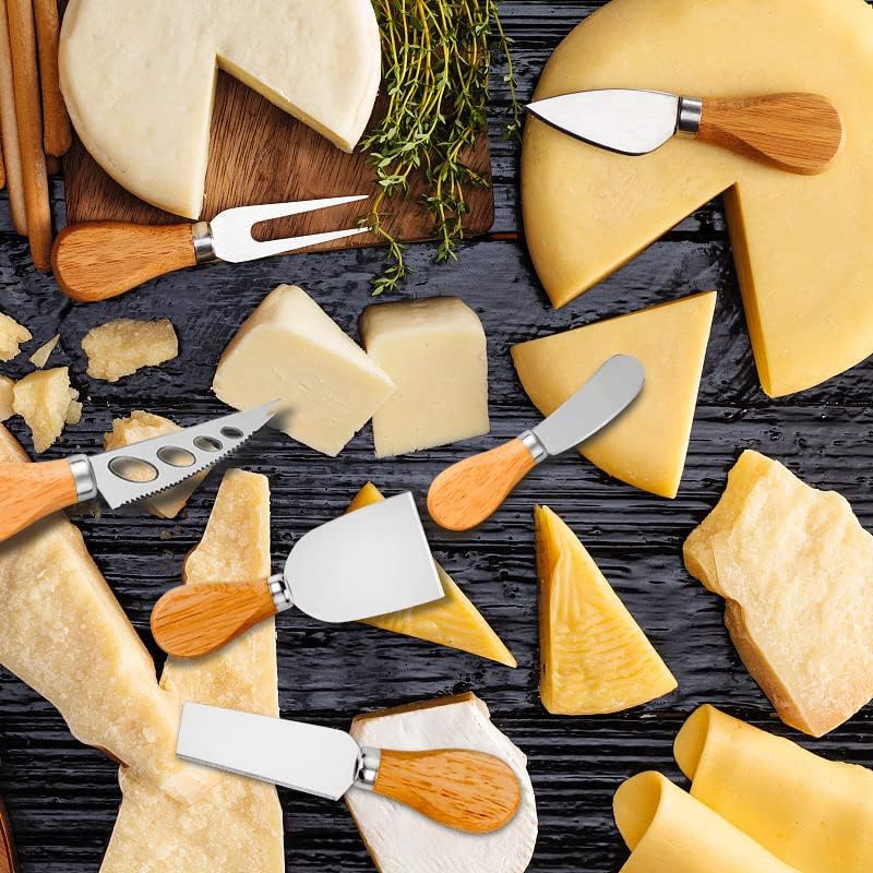 4 Cheese Knives Set - Cheese Knife,Cheese Fork,Cheese Slicer,Butter Knife - Mini Premium Stainless Steel Cheese Knife Set - Cheese Knives for Charcuterie Board - Charcuterie Boards Accessories