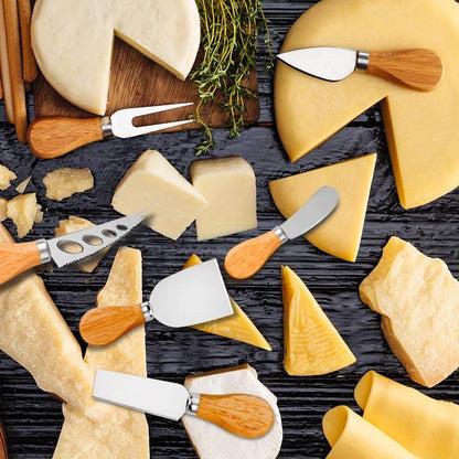 4 Cheese Knives Set - Cheese Knife,Cheese Fork,Cheese Slicer,Butter Knife - Mini Premium Stainless Steel Cheese Knife Set - Cheese Knives for Charcuterie Board - Charcuterie Boards Accessories
