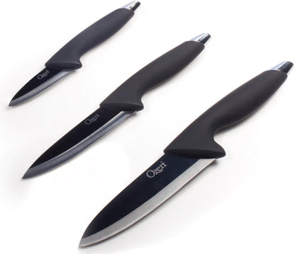 Elite Chef 3-Piece Black Ceramic Knife Set