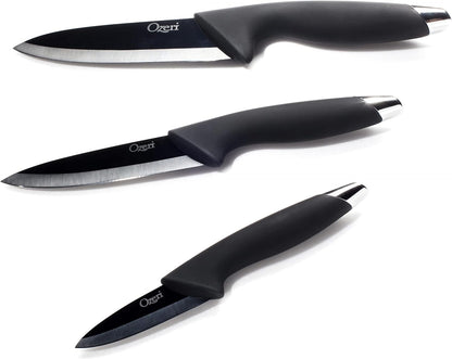 Elite Chef 3-Piece Black Ceramic Knife Set