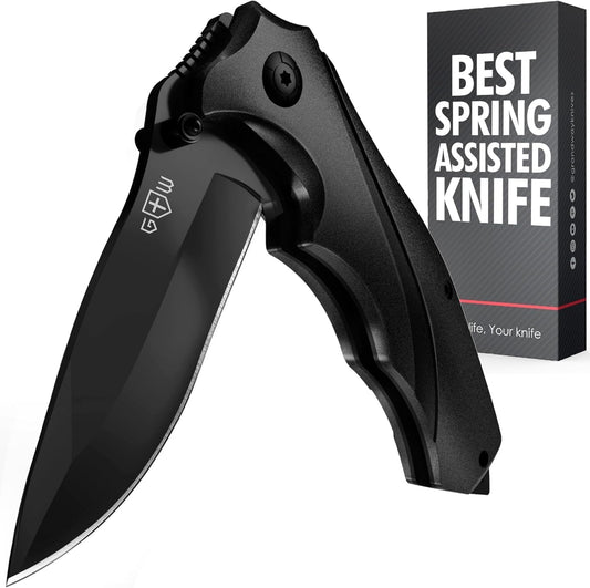 Pocket Knife for Men - Sharp Folding Blade, Glass Breaker, Pocket Clip - Camping Gear for EDC, Survival - Game Handling - Hunting Knives, Axes & Saws - Mens Gift 6495 B