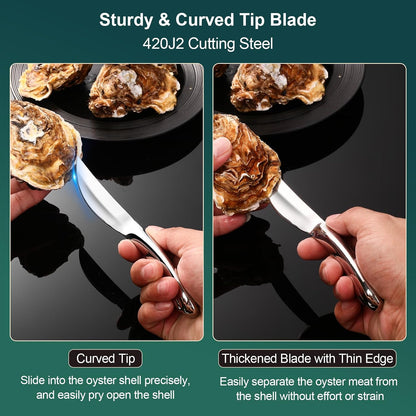 Premium Oyster Shucking Knife, Stainless Steel Oyster Shucker Tool