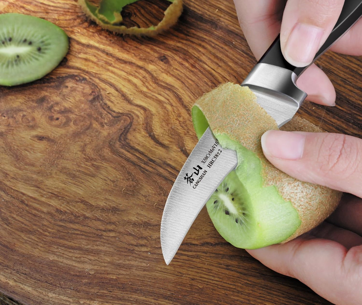 Cangshan V2 Series 1020434 German Steel Forged Peeling/Tourne Knife, 2.75-Inch Blade