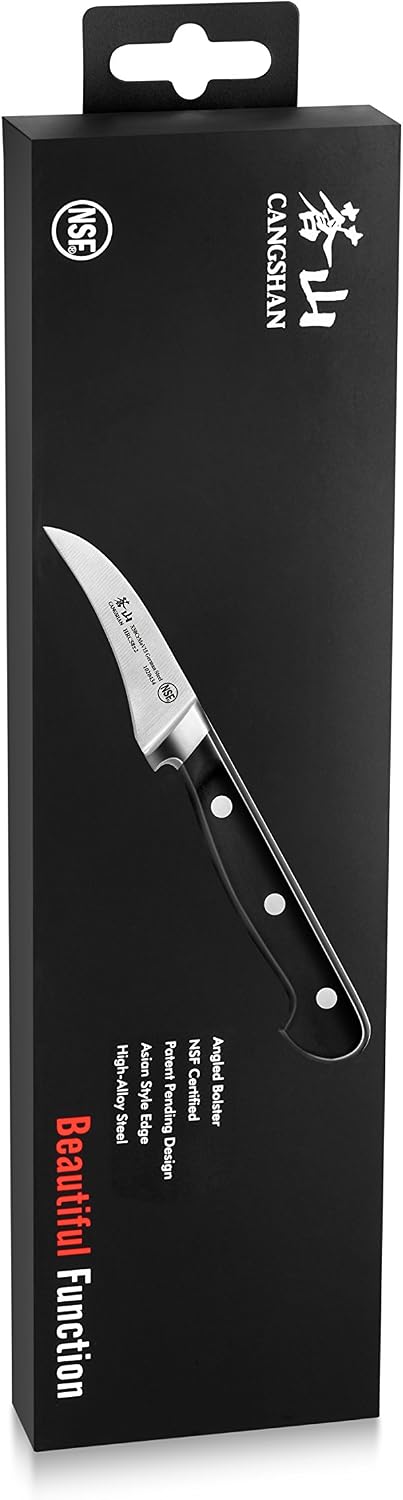 Cangshan V2 Series 1020434 German Steel Forged Peeling/Tourne Knife, 2.75-Inch Blade
