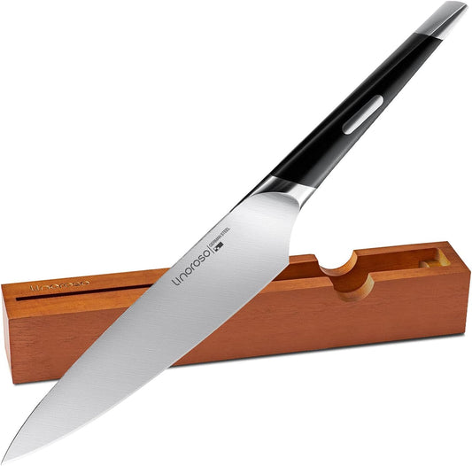 Chef Knife Kitchen Knife Ultra Sharp Cooking Knife, 7 inch Precision Forged German High-Carbon Stainless Steel Cutting Knife with Exquisite In-Drawer Knife Block- MAKO Series