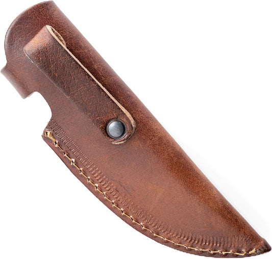 Premium knife sheath with belt clip – handmade knife holster made of genuine buffalo leather – knife leather pouch for hunting & kitchen – Tommy brown