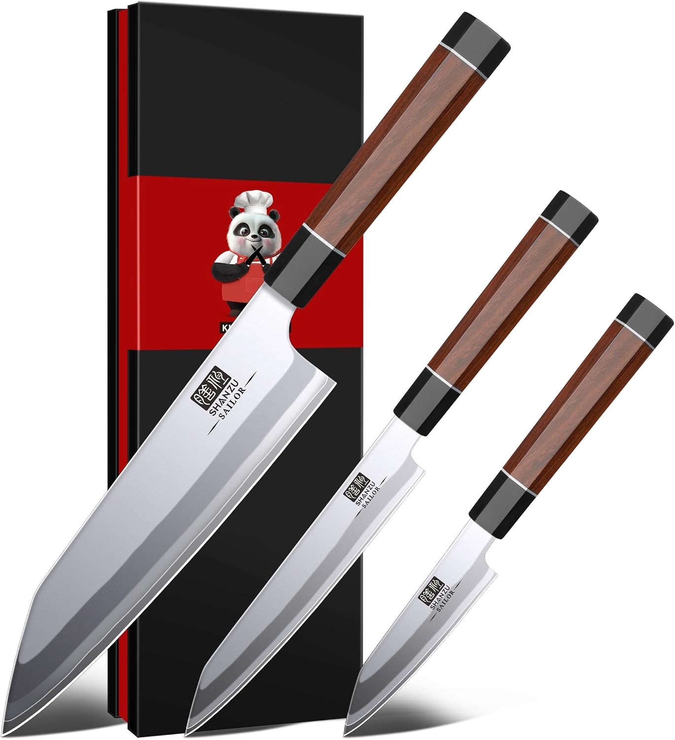 10 Inch Japanese Sushi Knife, 9 Layers 10Cr15MoV High Carbon Steel | Sashimi Knife, Sharp Cutting Yanagiba Knives with Red Sandalwood Handle for Sushi Making, Slicing & Fish Knives