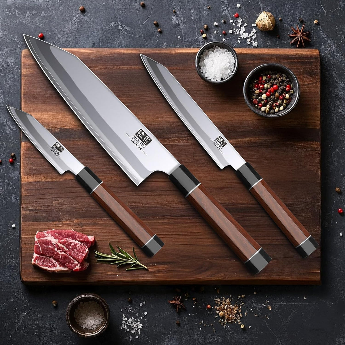 10 Inch Japanese Sushi Knife, 9 Layers 10Cr15MoV High Carbon Steel | Sashimi Knife, Sharp Cutting Yanagiba Knives with Red Sandalwood Handle for Sushi Making, Slicing & Fish Knives