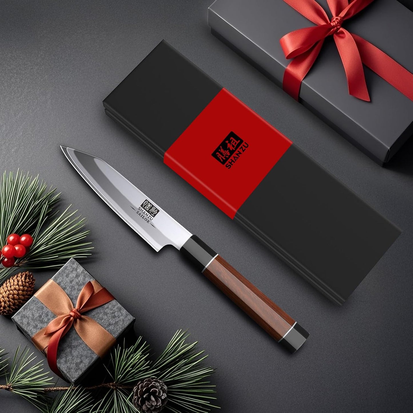 10 Inch Japanese Sushi Knife, 9 Layers 10Cr15MoV High Carbon Steel | Sashimi Knife, Sharp Cutting Yanagiba Knives with Red Sandalwood Handle for Sushi Making, Slicing & Fish Knives