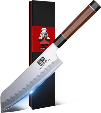 10 Inch Japanese Sushi Knife, 9 Layers 10Cr15MoV High Carbon Steel | Sashimi Knife, Sharp Cutting Yanagiba Knives with Red Sandalwood Handle for Sushi Making, Slicing & Fish Knives