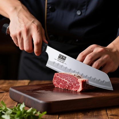 10 Inch Japanese Sushi Knife, 9 Layers 10Cr15MoV High Carbon Steel | Sashimi Knife, Sharp Cutting Yanagiba Knives with Red Sandalwood Handle for Sushi Making, Slicing & Fish Knives
