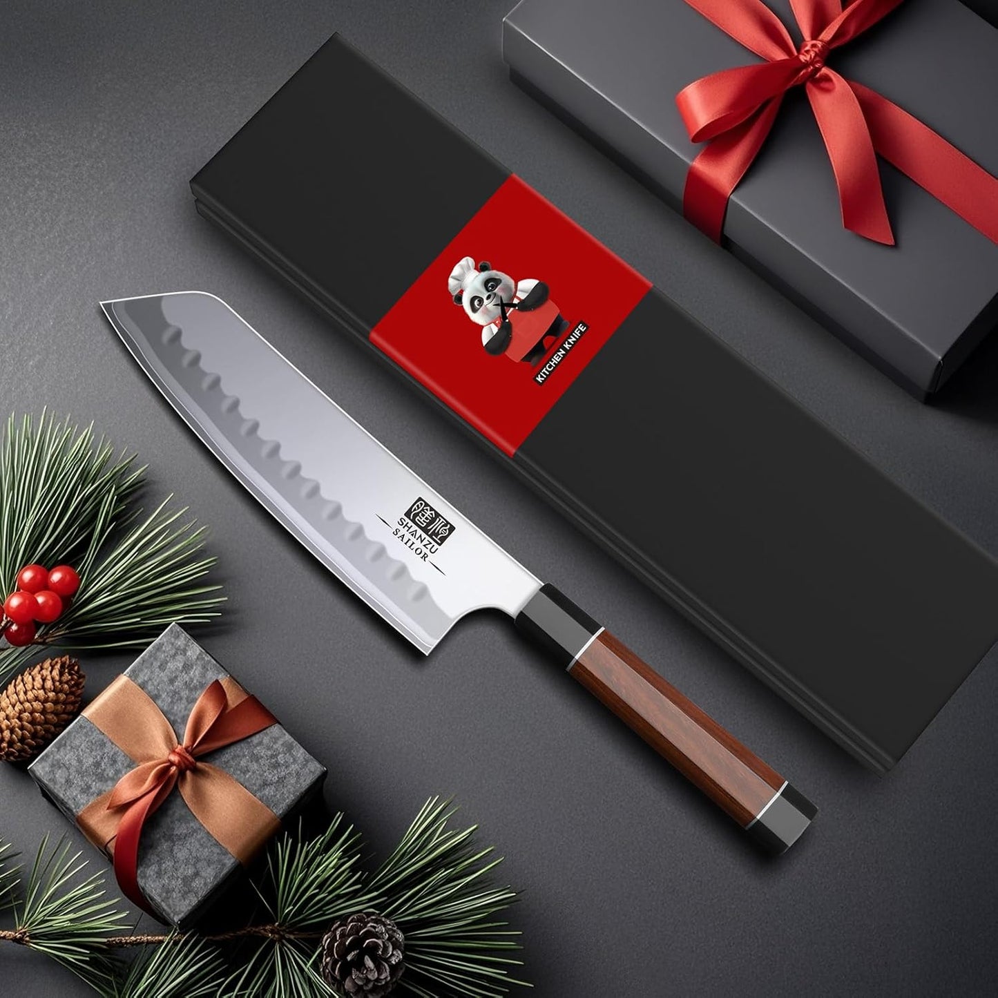 10 Inch Japanese Sushi Knife, 9 Layers 10Cr15MoV High Carbon Steel | Sashimi Knife, Sharp Cutting Yanagiba Knives with Red Sandalwood Handle for Sushi Making, Slicing & Fish Knives