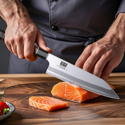 10 Inch Japanese Sushi Knife, 9 Layers 10Cr15MoV High Carbon Steel | Sashimi Knife, Sharp Cutting Yanagiba Knives with Red Sandalwood Handle for Sushi Making, Slicing & Fish Knives