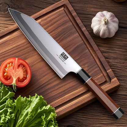 10 Inch Japanese Sushi Knife, 9 Layers 10Cr15MoV High Carbon Steel | Sashimi Knife, Sharp Cutting Yanagiba Knives with Red Sandalwood Handle for Sushi Making, Slicing & Fish Knives