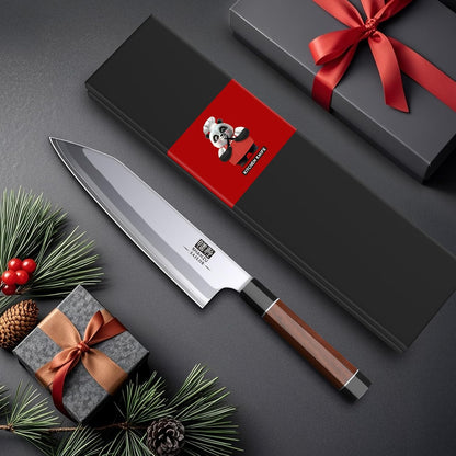 10 Inch Japanese Sushi Knife, 9 Layers 10Cr15MoV High Carbon Steel | Sashimi Knife, Sharp Cutting Yanagiba Knives with Red Sandalwood Handle for Sushi Making, Slicing & Fish Knives