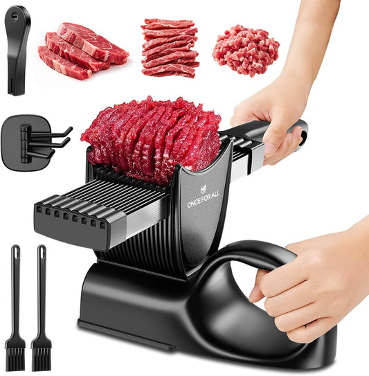 Fresh Meat Slicer with Handle Kitchen Knife Set For Meat Slicing Shredding, Manual Jerky Cutter Food Slicer For Beef Pork Mutton For Home Cooking BBQ Hot Pot