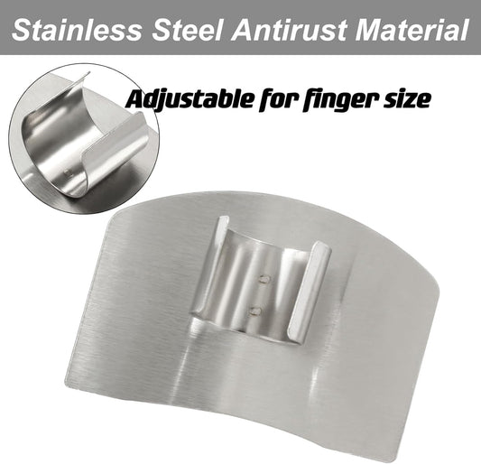4 Pcs Stainless Steel Finger Guards | Finger Protectors for Cutting, Slicing, Dicing, Chopping Vegetables, Kitchen Tool Knife Shields, Avoid Hurting