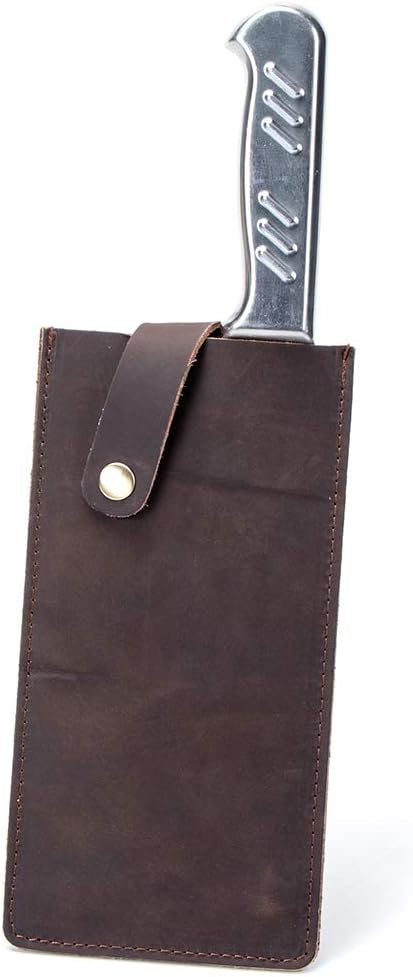 PU Leather Meat Cleaver Sheath, Waterproof Wide Knife Protectors, Durable Butcher Chef Knife Edge Guards, Heavy Duty Cleaver Covers (Dark Brown -PU Leather)