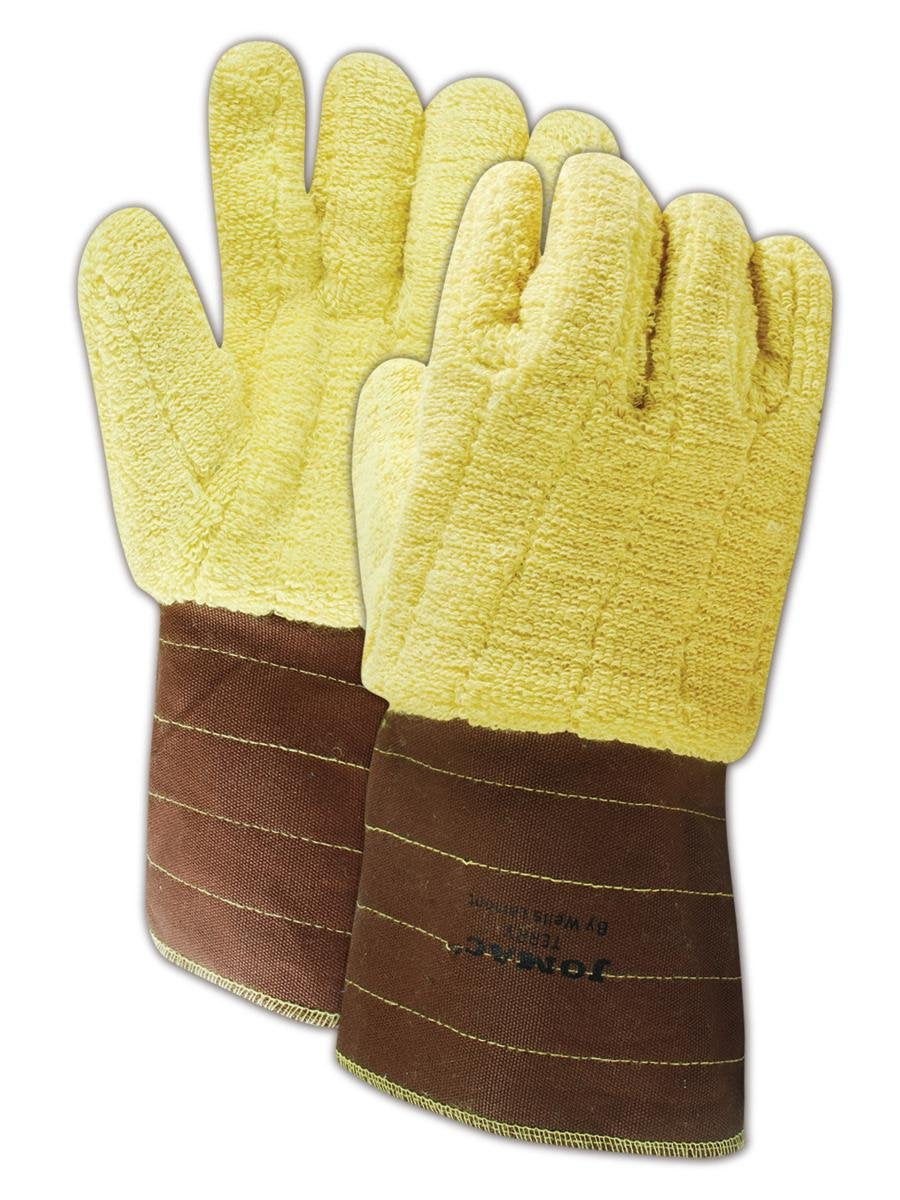 625 JOM Kevlar Terrycloth High-Heat Gloves, Kevlar, X-Large, Brown/Yellow