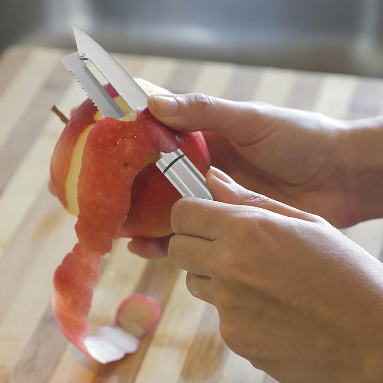 Multifunctional Stainless Steel Peeler Knife for Nopal Pineapple Fruit Vegetable Preparation Zero Snag Kitchen Tool with Bottle Opener Fish Scale Scraper
