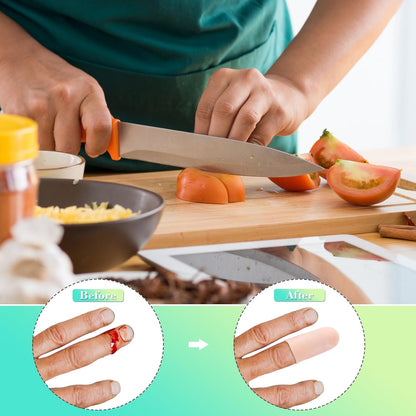 10pcs Gel Finger Cots/Covers, Silicone Finger Protector Support, Finger Caps Finger Sleeves Thumb Protector for Finger Cracking Trigger Finger Arthritis Pain Relief (Beige, Short)