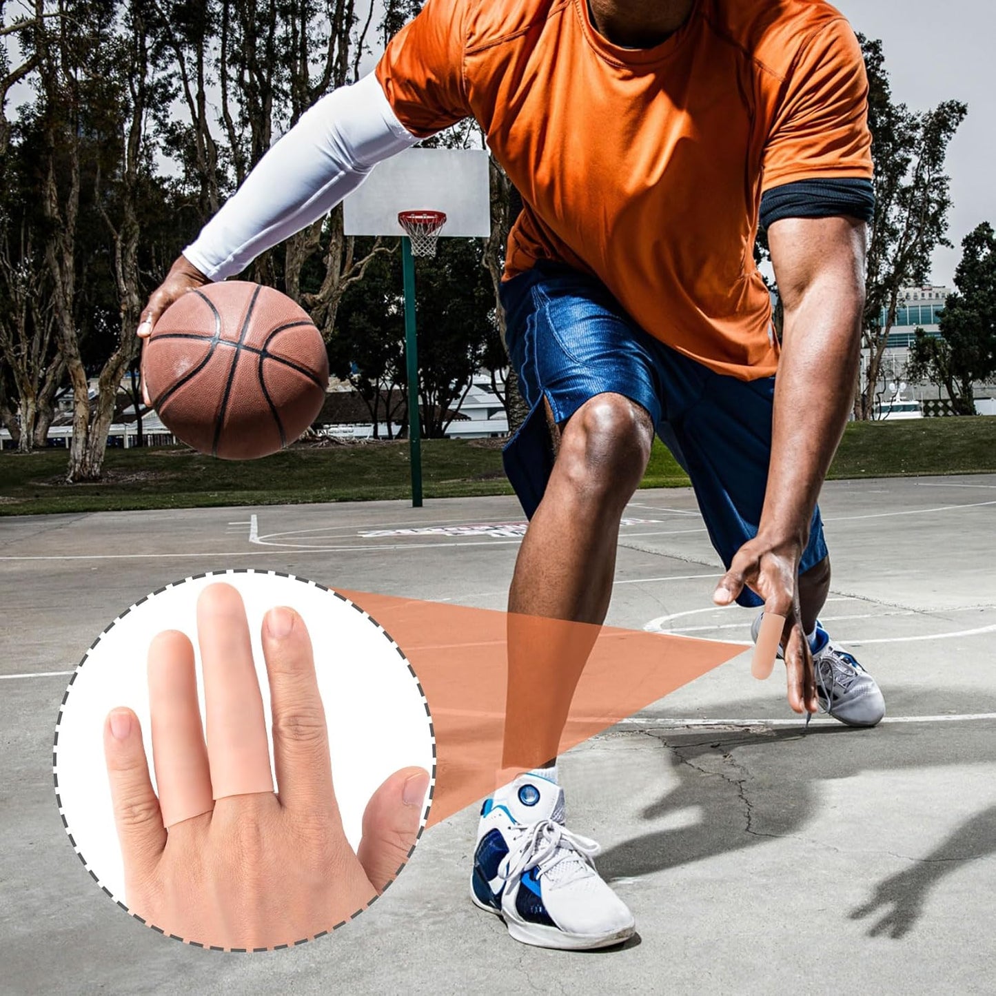 10pcs Gel Finger Cots/Covers, Silicone Finger Protector Support, Finger Caps Finger Sleeves Thumb Protector for Finger Cracking Trigger Finger Arthritis Pain Relief (Beige, Short)