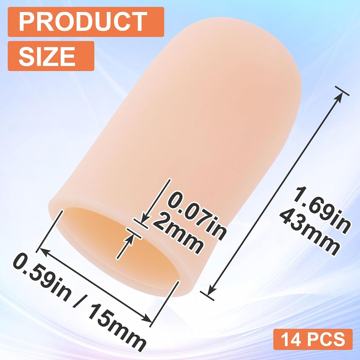 10pcs Gel Finger Cots/Covers, Silicone Finger Protector Support, Finger Caps Finger Sleeves Thumb Protector for Finger Cracking Trigger Finger Arthritis Pain Relief (Beige, Short)