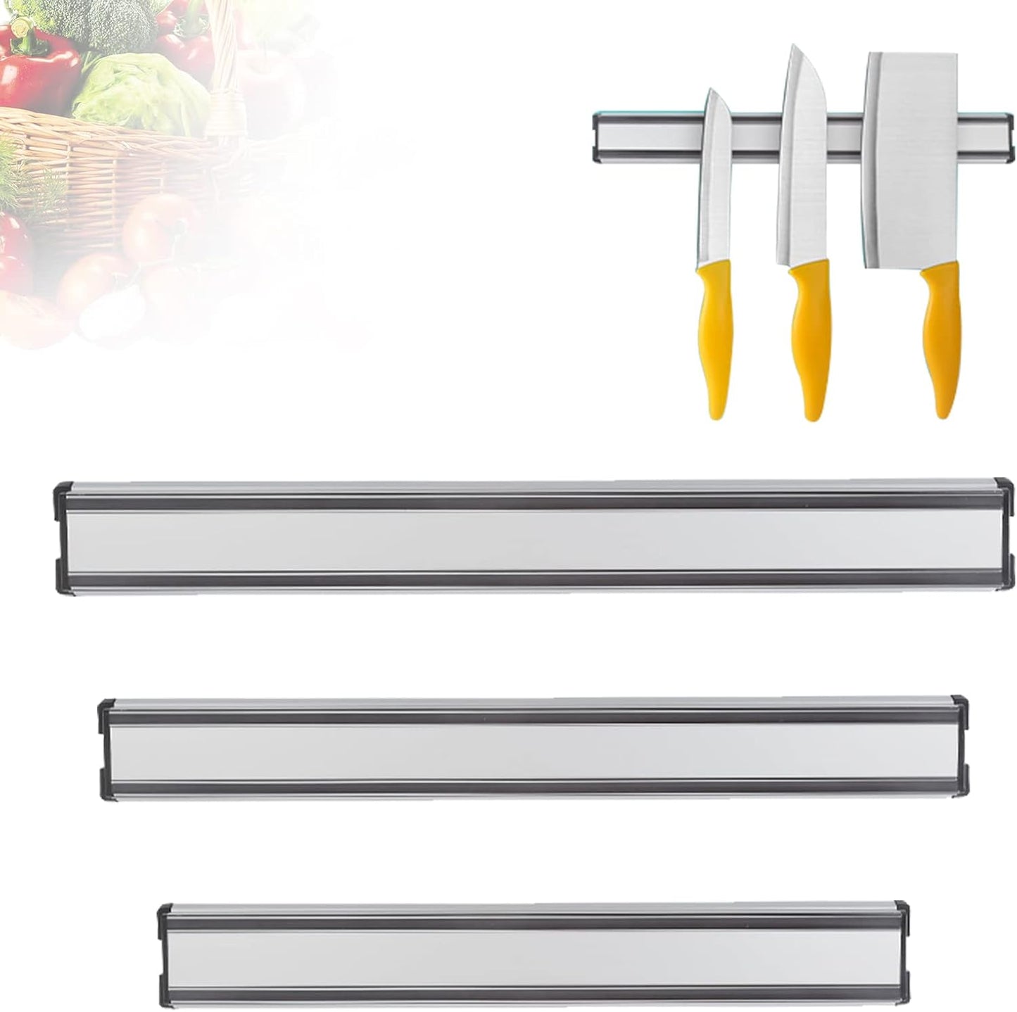 Kitchens Aluminum Magnetic Knife Bar - Rust Free (16 INCH)