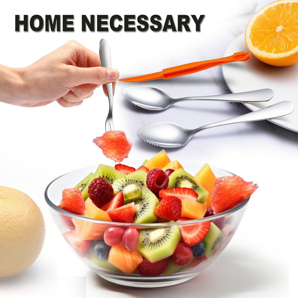 Grapefruit Spoons Serrated Edge Stainless Steel Grapefruit Utensils Tool Dessert Spoons for Citrus Lemon Kiwi Salads Melon Lime Pitaya Apple Fruit Puree