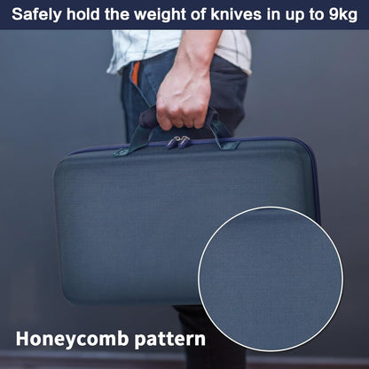 64+ Pocket Knife Storage Case for Folding Knife Collections | Hard EVA Shell, 88 Slots, 2 Dividers and Elastic Straps for EDC, Camping and Collector Knives, Case Only