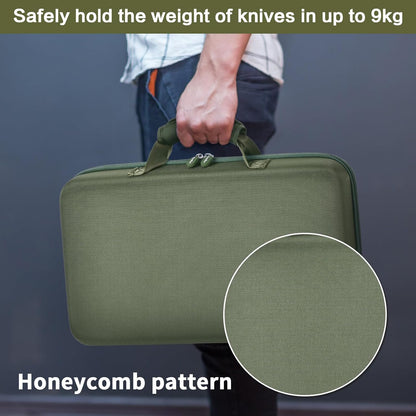64+ Pocket Knife Storage Case for Folding Knife Collections | Hard EVA Shell, 88 Slots, 2 Dividers and Elastic Straps for EDC, Camping and Collector Knives, Case Only