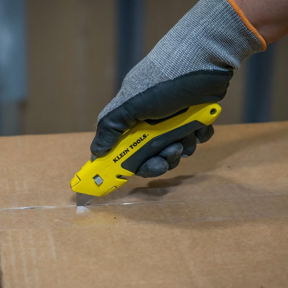 44136 Utility Knife, Heavy Duty Self-Retracting Box Cutter and Crafting Knife with No-Slip Grip, Wire Stripping and Lanyard Hole