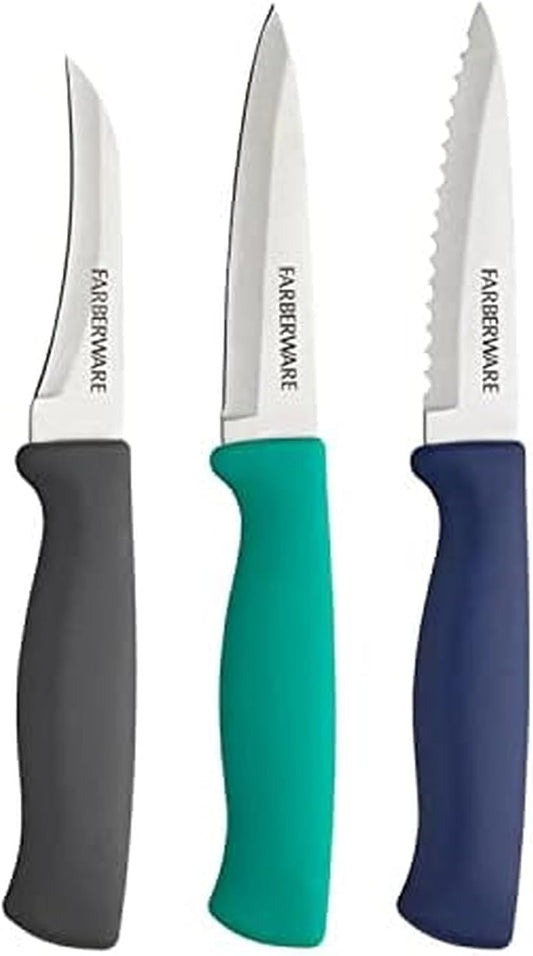 Paring Knife Set, 3-Piece, Blue