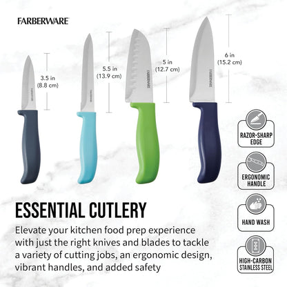 Paring Knife Set, 3-Piece, Blue