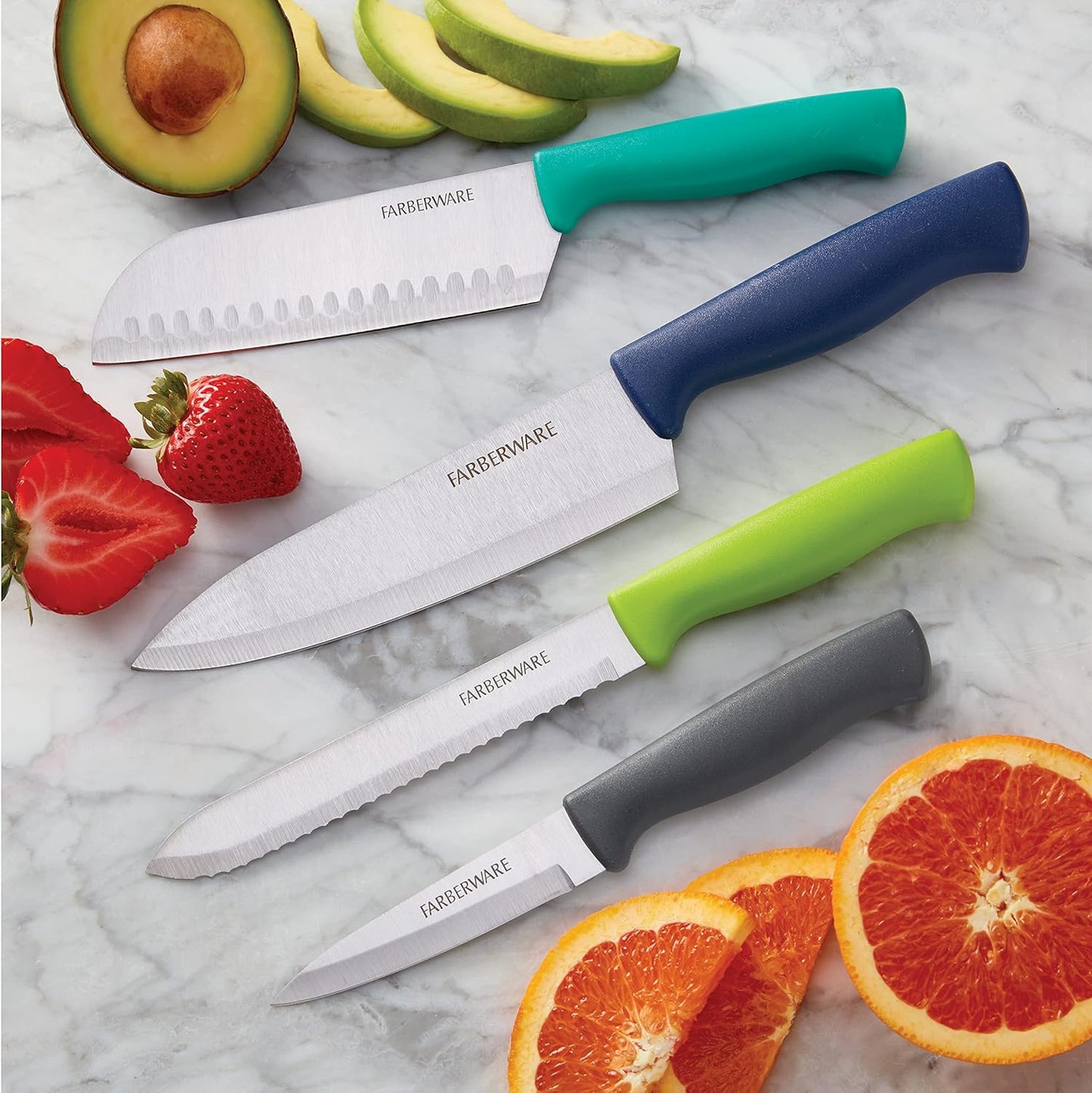 Paring Knife Set, 3-Piece, Blue
