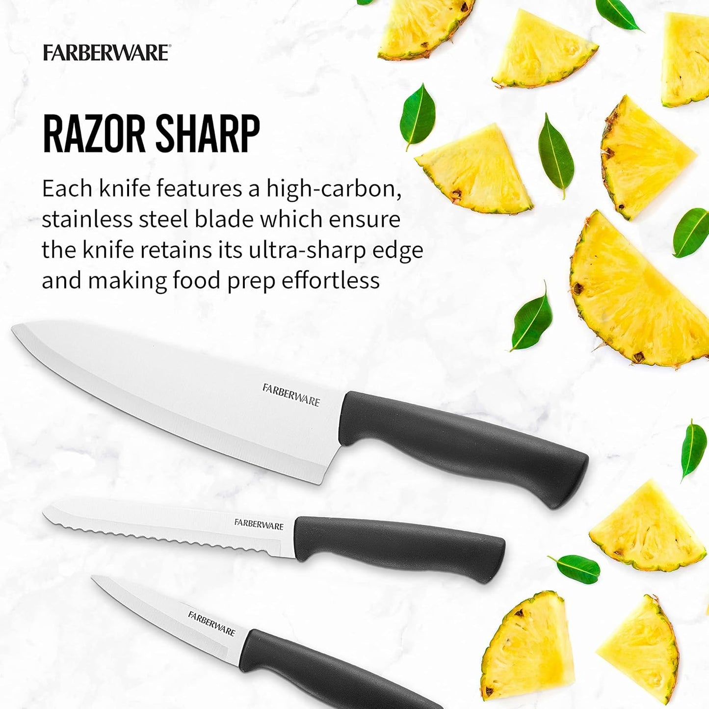 Paring Knife Set, 3-Piece, Blue