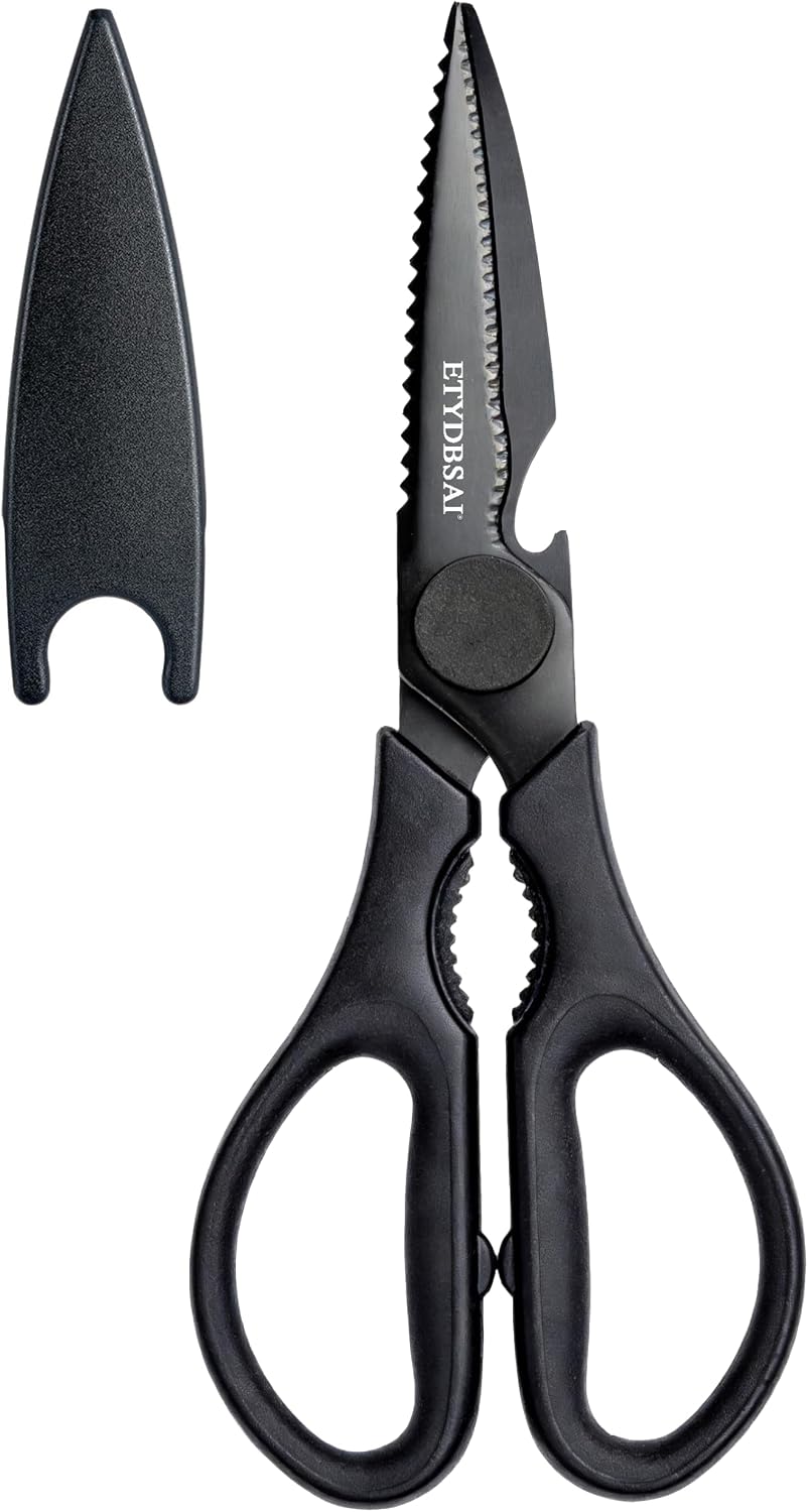 Kitchen Scissors Come Apart, All Purpose Kitchen Shears for Food | Easy to Clean,Comfort Grip,Detachable Titanium Plated Blade,Sharp and Durable for Meat, Poultry, Fish