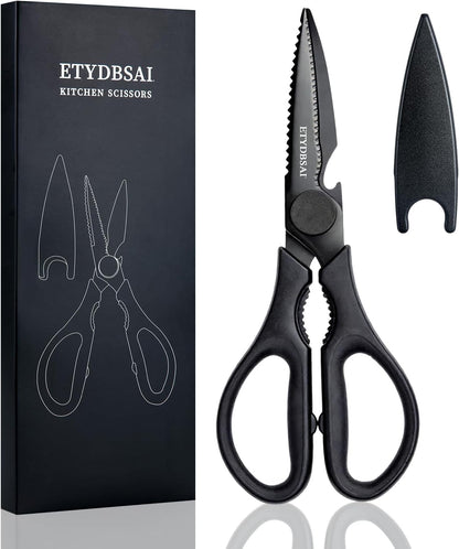Kitchen Scissors Come Apart, All Purpose Kitchen Shears for Food | Easy to Clean,Comfort Grip,Detachable Titanium Plated Blade,Sharp and Durable for Meat, Poultry, Fish