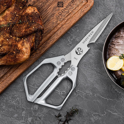 Plys Poultry Shears, Kitchen Scissors for Food, Japanese All Purpose Heavy Duty for Chicken Wing/Bone, Meat, Quail, Fish, Turkey, Vegetables, Stainless Steel Cooking Aid Scissors, Dishwasher Safe