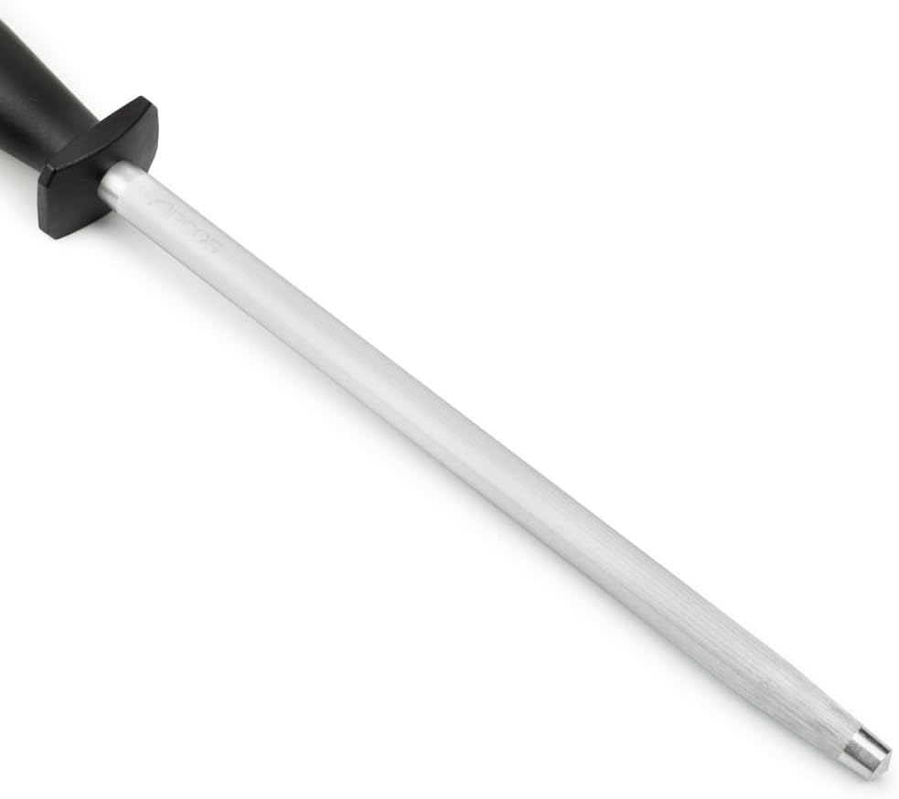 Sharpening Steel 10 Inch Nitrum Stainless Steel and 250 mm blade. Series Chaira. Body Carbon Steel Chromium Coated 11 - Handle Polypropylene. Lightweight and smooth shapes. Color Black.