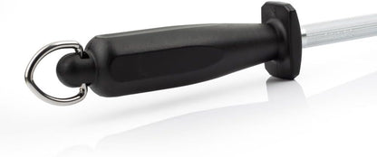 Sharpening Steel 10 Inch Nitrum Stainless Steel and 250 mm blade. Series Chaira. Body Carbon Steel Chromium Coated 11 - Handle Polypropylene. Lightweight and smooth shapes. Color Black.