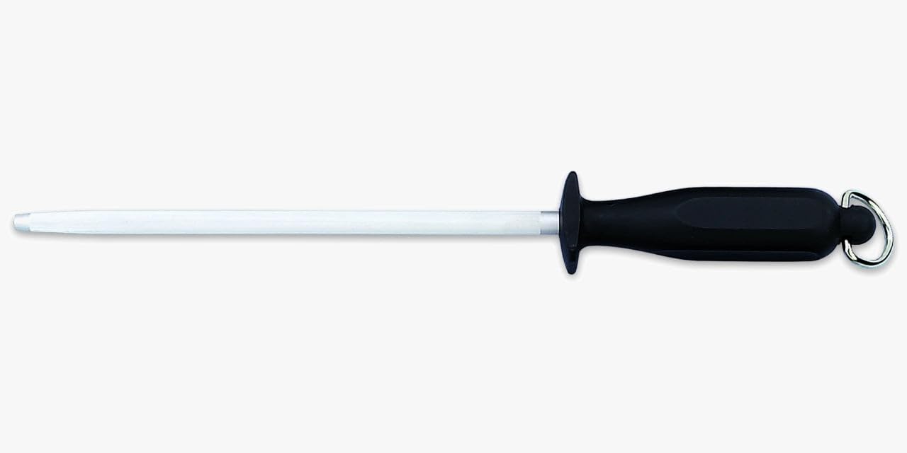 Sharpening Steel 10 Inch Nitrum Stainless Steel and 250 mm blade. Series Chaira. Body Carbon Steel Chromium Coated 11 - Handle Polypropylene. Lightweight and smooth shapes. Color Black.